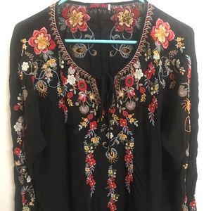 Johnny Was Embroidered Peasant Blouse